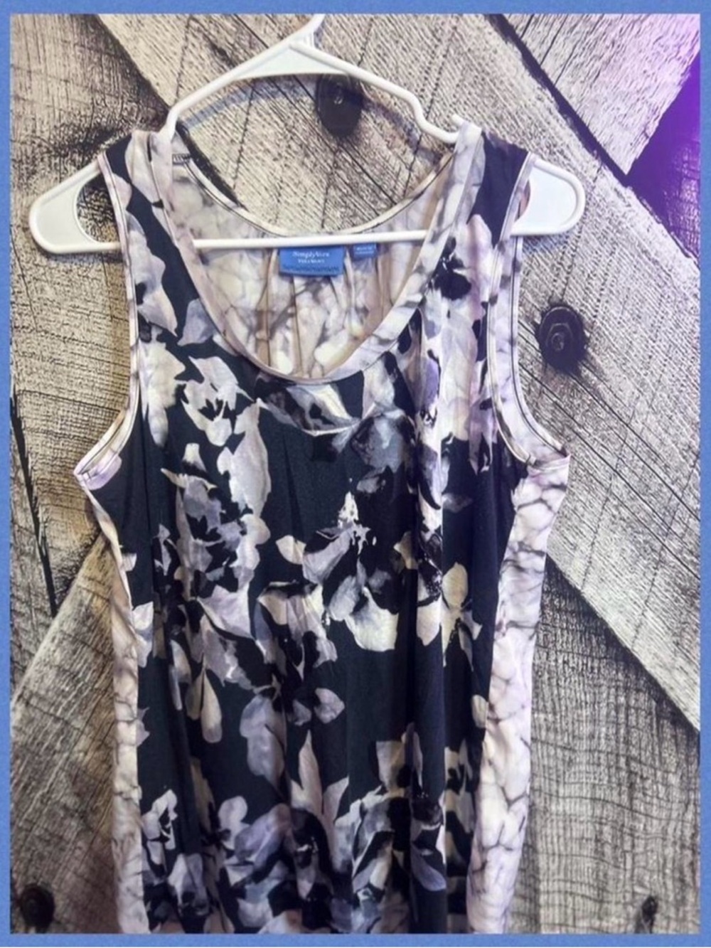 Simply Vera Vera Wang Black Floral Sleeveless Tank Top